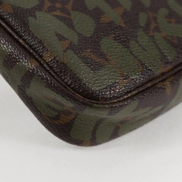 LOUIS VUITTON Monogram Graffiti Pochette Pouch Khaki - Picture 9 of 16
